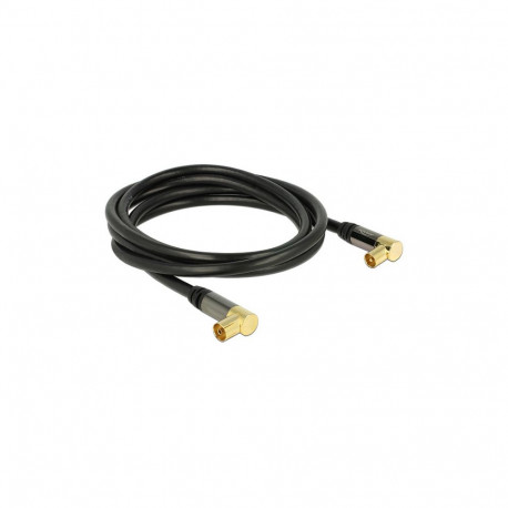 "Antennenkabel IEC Stecker gewinkelt > IEC Buchse gewinkelt RG-6/U 2 m schwarz"