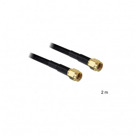 Delock HF RP-SMA pistik > RP-SMA pistik 2m LMR195 väikese kaduga