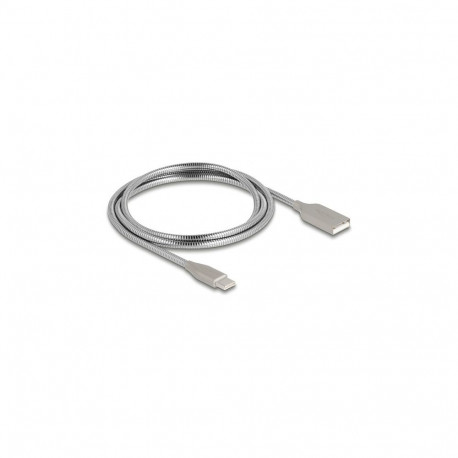 "DELOCK USB 2.0 Kabel mit Metallmantel USB Typ-A Stecker zu USB Type-C Stecker PD 3.0 60 W 1m silber