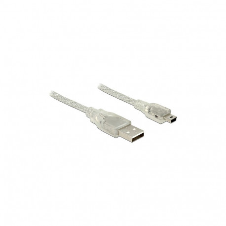 "DELOCK Kabel USB 2.0 Typ-A Stecker > USB 2.0 Mini-B Stecker 3 m transparent"
