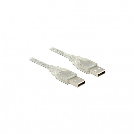 "DELOCK Kabel USB 2.0 Typ-A Stecker > USB 2.0 Typ-A Stecker 3 m transparent"