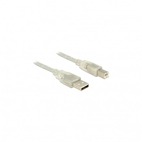 "DELOCK Kabel USB 2.0 Typ-A Stecker > USB 2.0 Typ-B Stecker 1 m transparent"