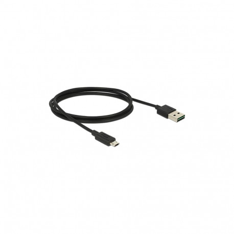 Delock EASY-USB 2.0 A-pistik - Micro-B-pistik kaabel, must, 1 m