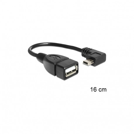 "DELOCK Kabel Mini USB Stecker gewinkelt > USB 2.0-A Buchse OTG 16 cm"