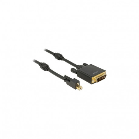 "DELOCK Kabel mini Displayport 1.2 Stecker mit Schraube > DVI Stecker 4K Aktiv schwarz 2 m"