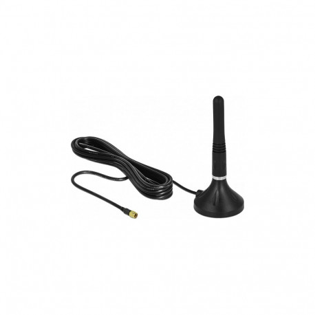 "LTE Antenne SMA Stecker 2 - 3 dBi 11 cm starr omnidirektional mit magnetischem Standfuß und Anschlu