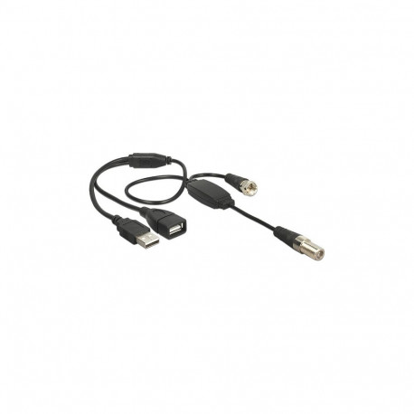 Delock HF F-pesa > F-pistik USB A-pistikuga fantoomtoide 5V 22 cm