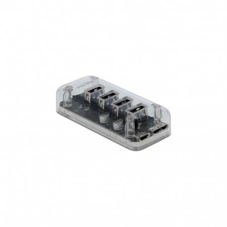 "Externer USB 5 Gbps Hub mit 4 Ports transparent"