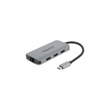 "DELOCK USB 3.2 Gen 1 Hub mit 4 Ports und Gigabit LAN und PD"