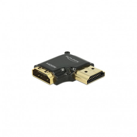 High Speed HDMI-adapter Ethernetiga – HDMI-A pesa > HDMI-A pistik, 4K, 90° parempoolse nurga all, mu