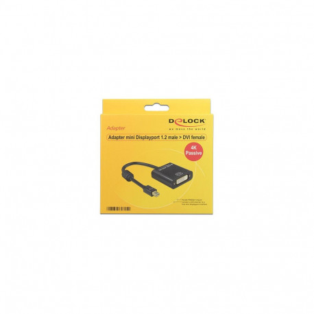 Delock adapterkaabel mini DisplayPort 1.2 pistik - DVI 24+5 pesa must 4K passiivne