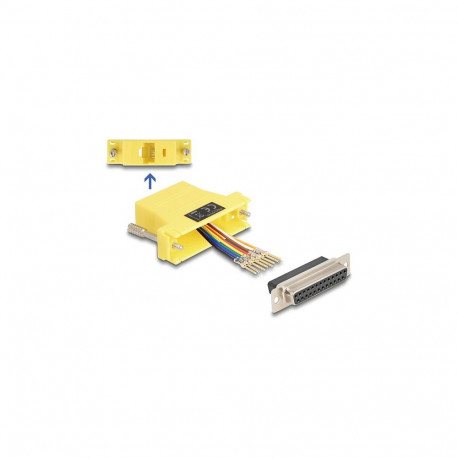 Delock D-Sub 25 Pin pesa RJ45 pesa kollane paigalduskomplekt