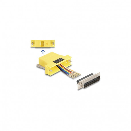 "Delock D-Sub 25 Pin Stecker zu RJ45 Buchse Montagesatz gelb"