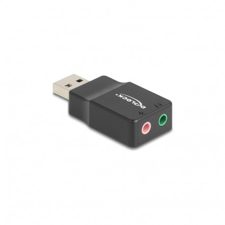 Delock väline USB helikaart USB-A pistikuga 2 x 3,5 mm pesaga must Plug & Play
