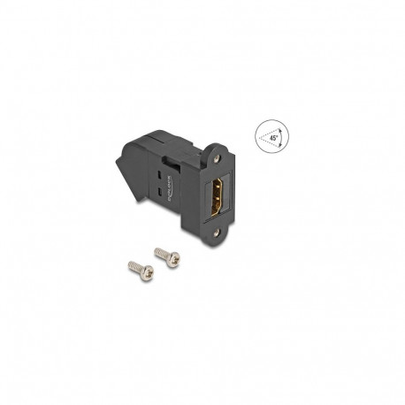 "Keystone Modul HDMI Einbaubuchse zu HDMI Buchse 45° gewinkelt 8K 60 Hz schwarz"