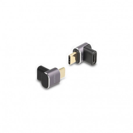 "USB Adapter 40 Gbps USB Type-C™ PD 3.0 100 W Stecker zu Buchse gewinkelt 8K 60 Hz Metall kompakt"