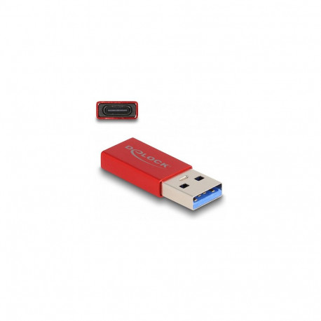 Delock USB 10 Gbps adapter USB Type-A pistik USB Type-C™ pesa aktiivne punane