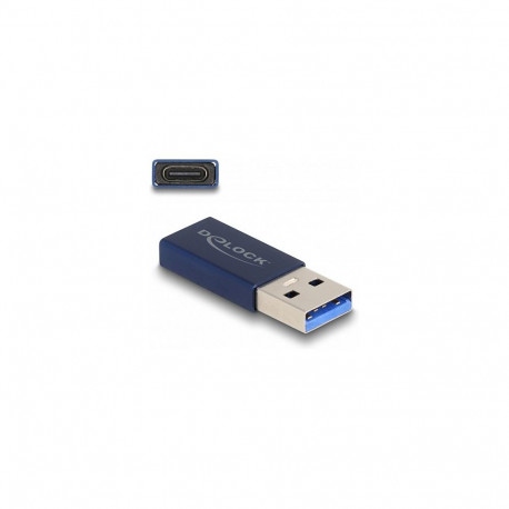 Delock USB 10 Gbps adapter USB Type-A pistik USB Type-C pessa, aktiivne, sinine