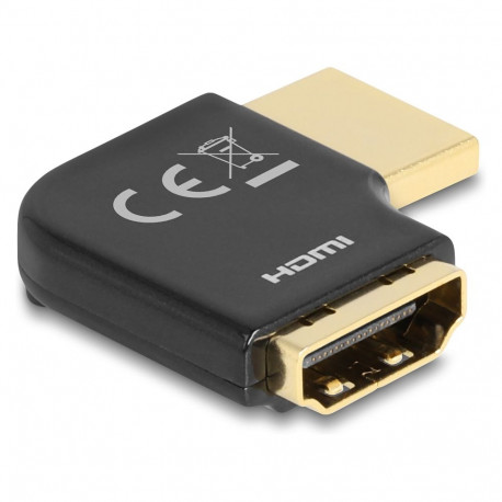 Delock HDMI adapter pistik-pesa 90° vasakpoolse nurgaga 8K 60 Hz metallist