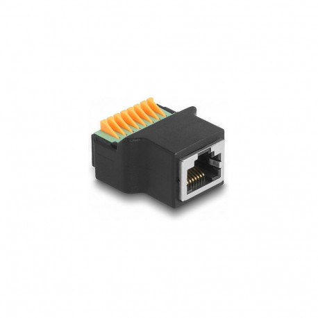 "Delock RJ45 Buchse zu Terminalblock mit Drucktaster Adapter"