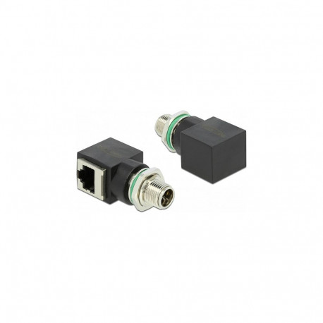 "Delock Netzwerkadapter M12 X-kodiert 8 Pin Stecker zu RJ45 Buchse"