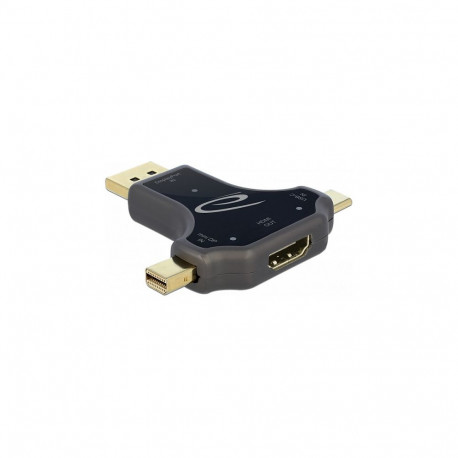 "Delock 3 in 1 Monitoradapter mit USB-C™ / DisplayPort / mini DisplayPort Eingang auf HDMI Ausgang m
