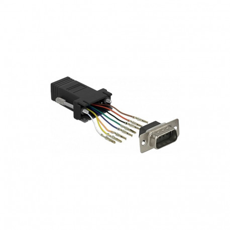 "Delock D-Sub 9 Pin Stecker zu RJ45 Buchse Montagesatz schwarz"