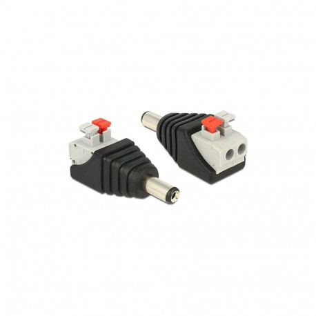 Adapter DC 5,5 x 2,1 mm pistik > surunuppudega 2-piniline klemmliist