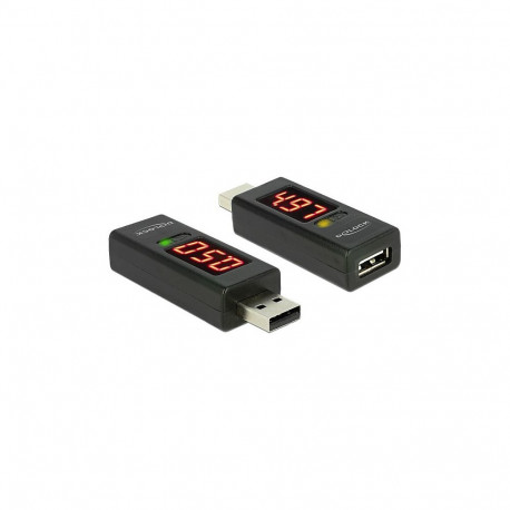 Delock USB 2.0 A-pistik - A-pesa adapter pinge ja voolutugevuse LED-näidikuga