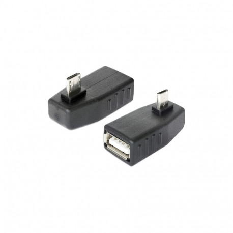 Adapter USB micro-B pistik > USB 2.0-A pesa OTG, 90° nurga all