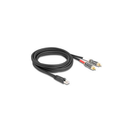 "Adapterkabel RJ45 Stecker zu 2 x Cinch Stecker schwarz 2 m"