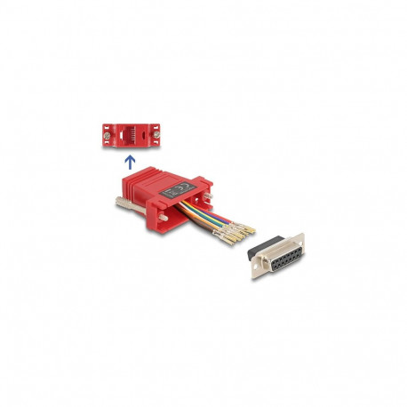 D-Sub 15-viigulise pesa RJ45-pesaks paigalduskomplekt, punane