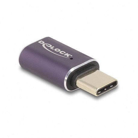 Delock USB-adapter 40 Gbps USB Type-C™ PD 3.1 240 W pistik-pesa pordisäästja 8K 60 Hz metallist