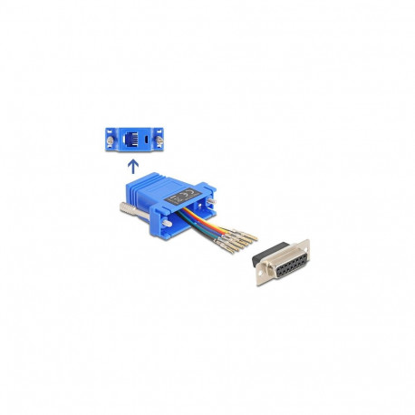 D-Sub 15 Pin–RJ12 pesade paigalduskomplekt, sinine