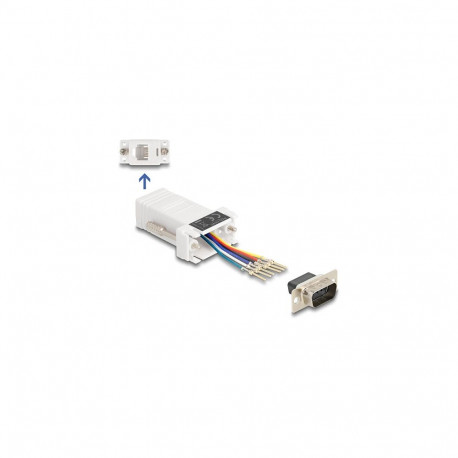"D-Sub 9 Pin Stecker zu RJ12 Buchse Montagesatz weiß"