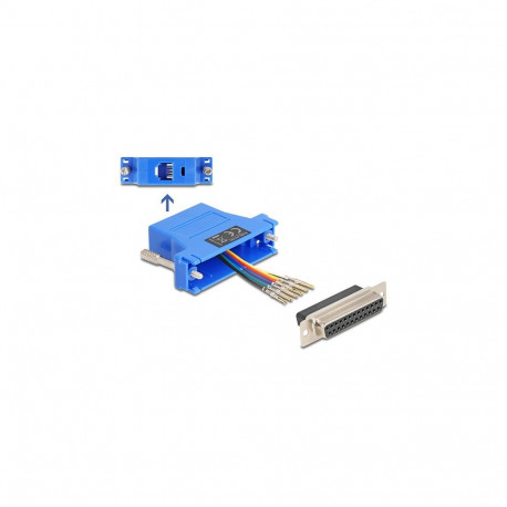 "D-Sub 25 Pin Buchse zu RJ12 Buchse Montagesatz blau"