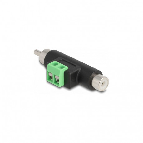 "Delock Cinch Stecker und Cinch Buchse zu 2 Pin Terminalblock Adapter"