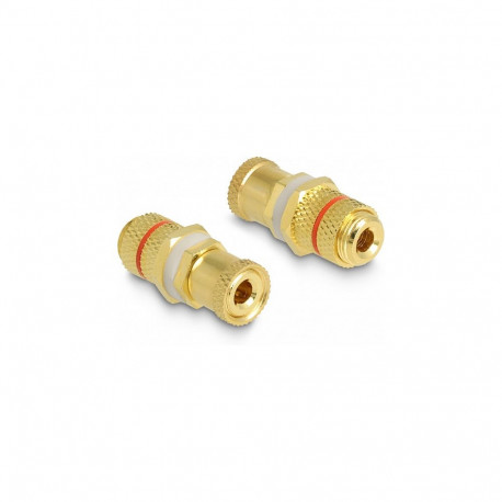 "Delock Audio Adapter Polklemme zu Polklemme zum Einbau, Farbring rot"