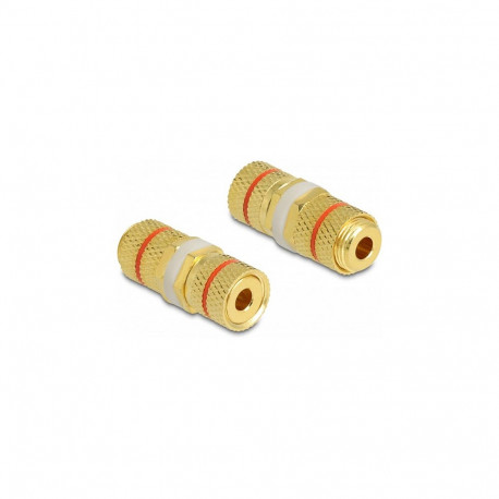 "Delock Audio Adapter Polklemme zu Polklemme zum Einbau, Farbring rot"