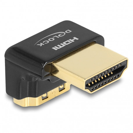 "HDMI Adapter Stecker zu Buchse 90° unten gewinkelt 8K 60 Hz Metall"