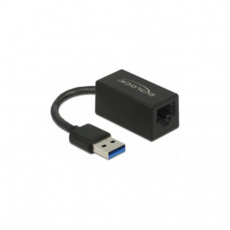 "Delock USB Typ-A Netzwerk Adapter Gigabit LAN 1 x RJ45 kompakt schwarz ASIX"