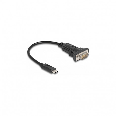 "Delock Adapter USB Type-C™ zu 1 x Seriell RS-232 D-Sub 9 Pin Stecker mit Schrauben 0,25 m"