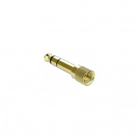 "Adapter 6,35 mm Klinkenstecker zu 3,5 mm Klinkenbuchse 3 Pin Metall verschraubbar"