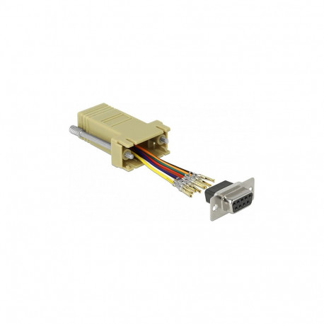 D-Sub 9-kontaktilise pesa ja RJ45 pesa paigalduskomplekt, hall