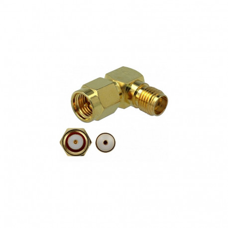 "Adapter SMA Stecker zu SMA Buchse 90° 3 GHz"