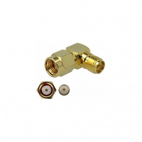 "Delock Adapter RP-SMA Stecker zu RP-SMA Buchse 90° 3 GHz"