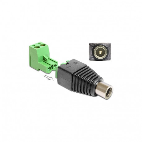 "Adapter DC 5,5 x 2,5 mm Buchse > Terminalblock 2 Pin 2-teilig"