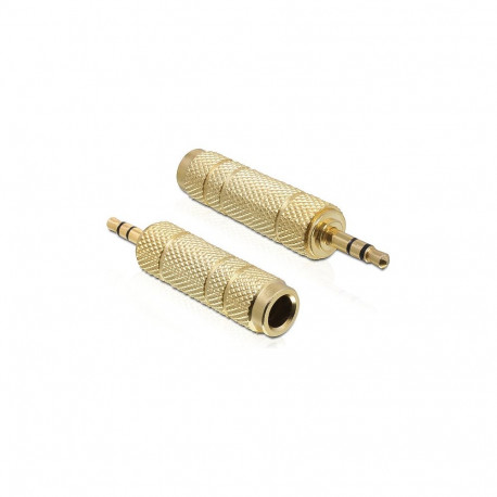 "Adapter Klinke 3,5 mm Stecker > 6,35 mm Buchse 3 Pin Metall"