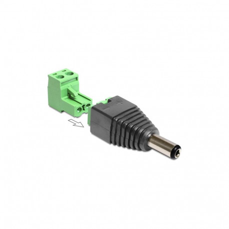 "Delock Adapter DC 5,5 x 2,1 mm Stecker > Terminalblock 2 Pin 2-teilig"