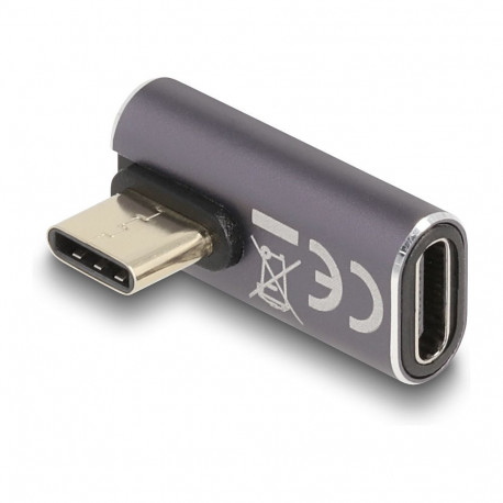 Delock USB adapter 40 Gbps USB Type-C™ PD 3.0 100 W isane-emane pööratud vasakule / paremale nurgaga